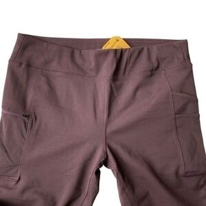 Carhartt Force Utility Leggings Women Size L Maroon Fitted Flex Zip Pocket NWT